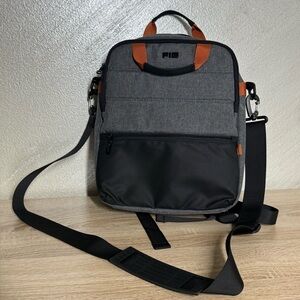 Fib Australia Urban Active Shoulder Messenger Laptop Bag Grey Backpack Support